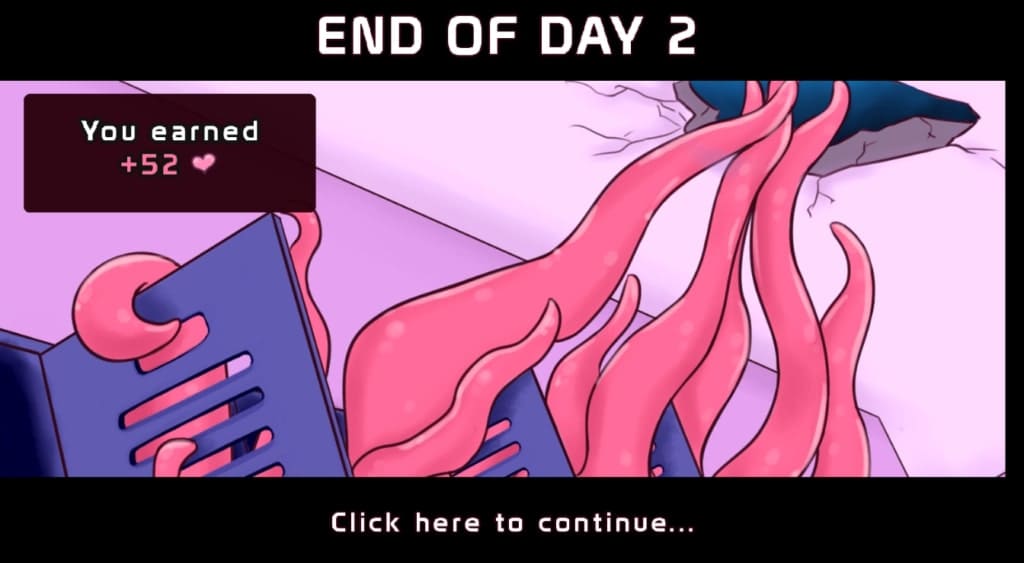 Lovecraft Locker gameplay scene end of the day 2
